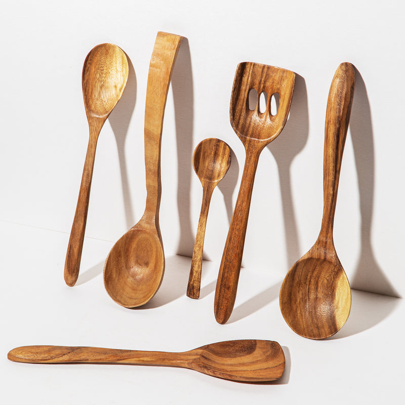 Set of 6 Essential Wood Spoons