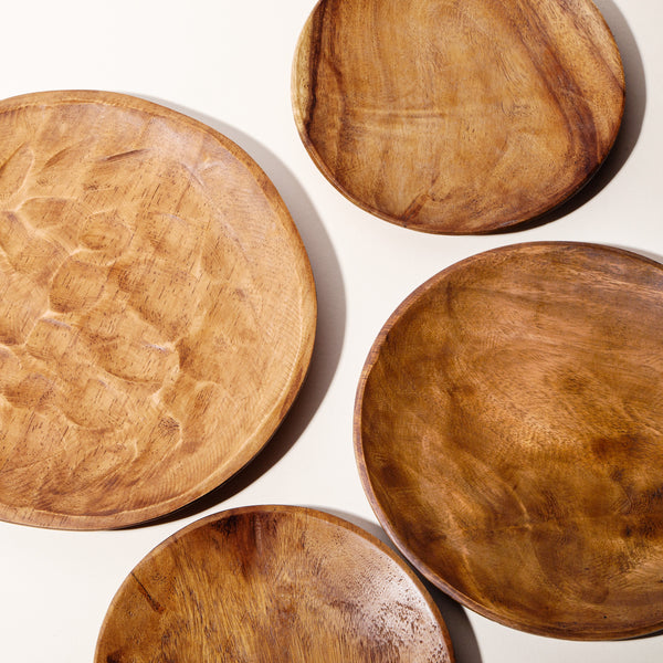 Set of 4 12" Astor Wood Plates